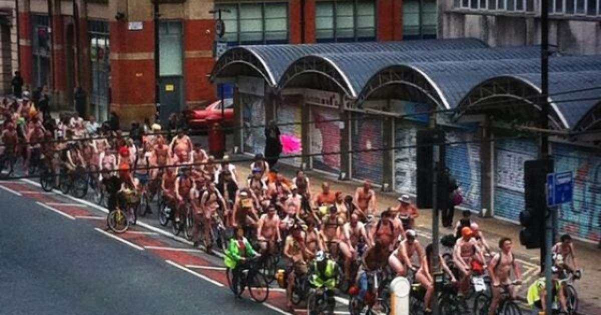 Two Hundred People Naked On A Bicycle Photo Video Telegraph