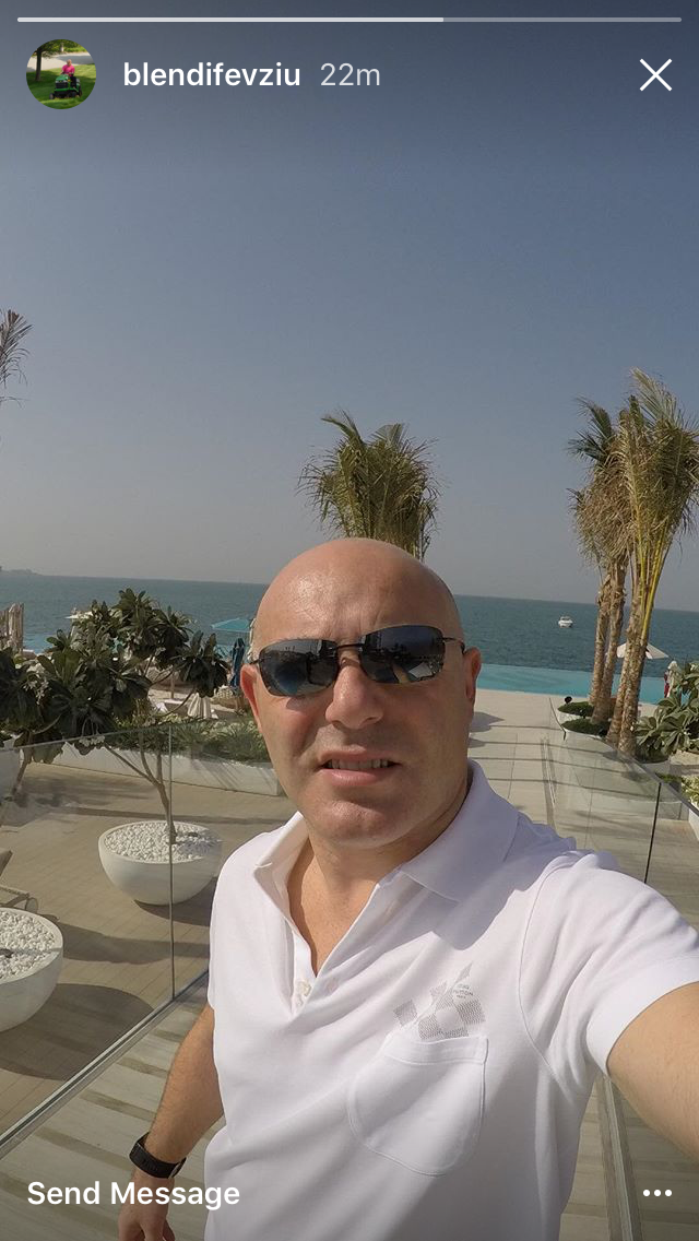 Blendi Fevziu në pushime. Foto nga Instagram Story