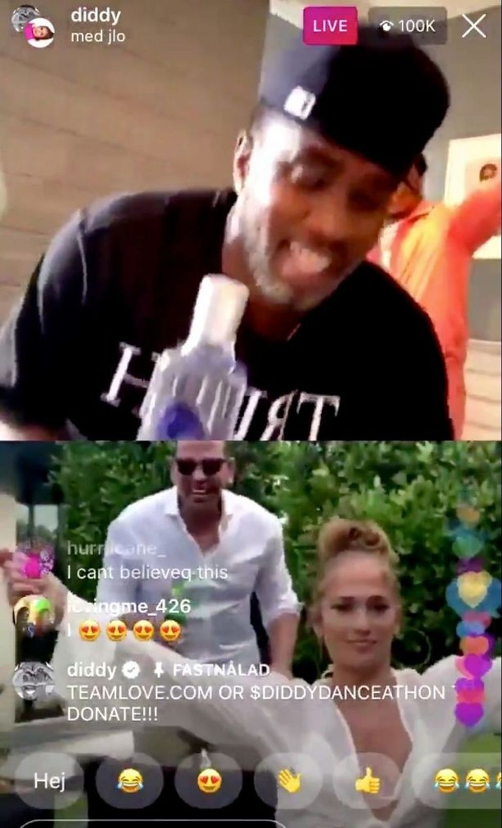 0 Jennifer Lopez Reunites with Ex Sean Diddy Combs During Virtual Charity Dance a Thon 1