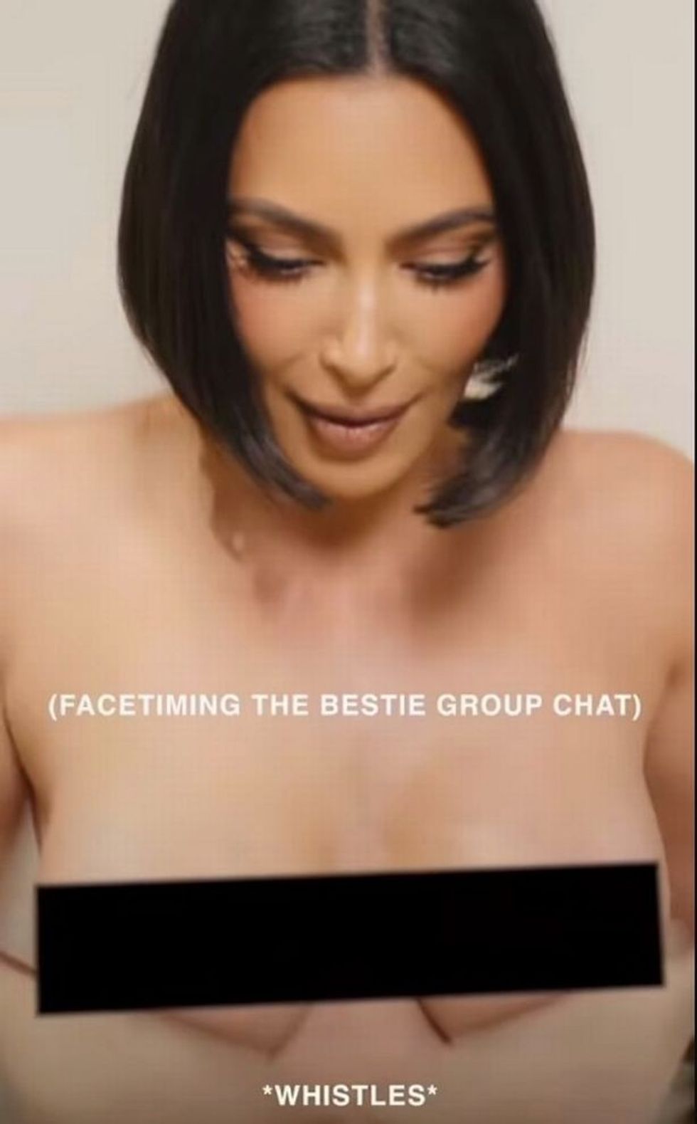 0 Kim Kardashian goes topless in new ad for her brand Skims 2