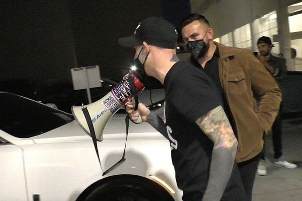 0 Kylie Jenner is confronted by fur protesters Los Angeles