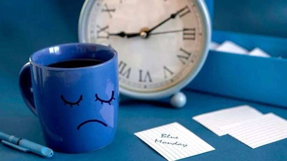 0 The beginning of the working day on blue Monday