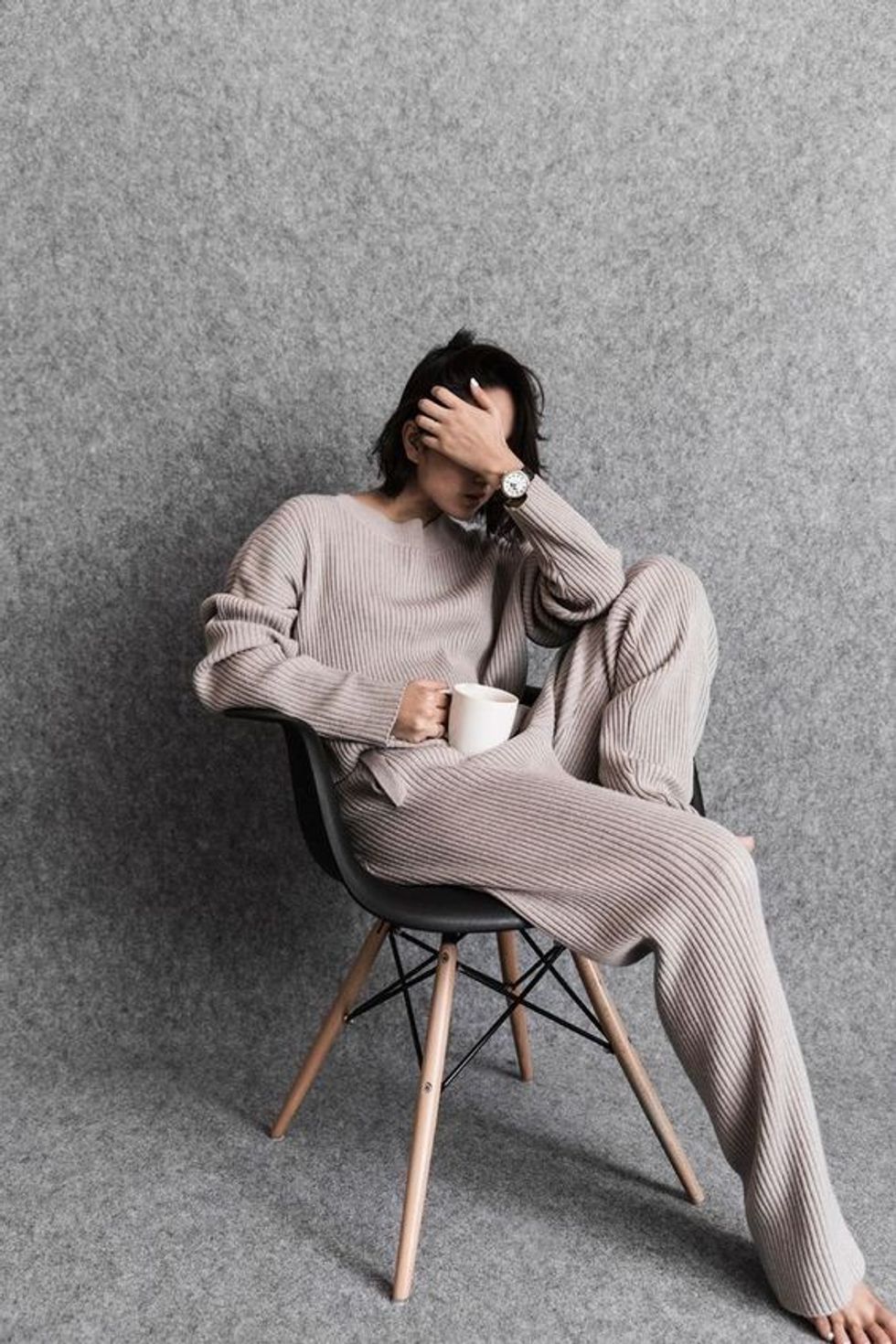 02 a striped neutral cashmere tracksuit is an ideal piece for winter homewear you wont need more
