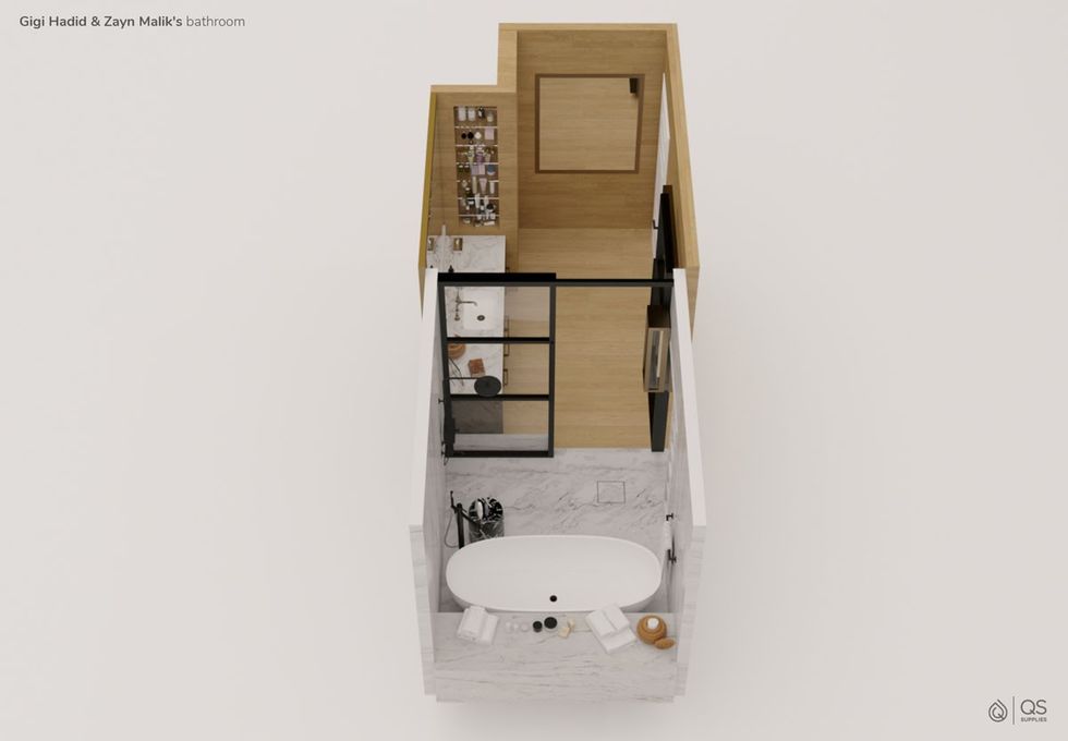 06 Celebrity Bathrooms Gigi Hadid and Zayn Malik Top View