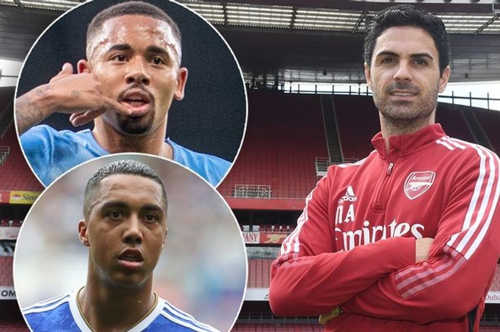 1 MAIN main of Arteta with insets of Gabriel Jesus and Youri Tielemans
