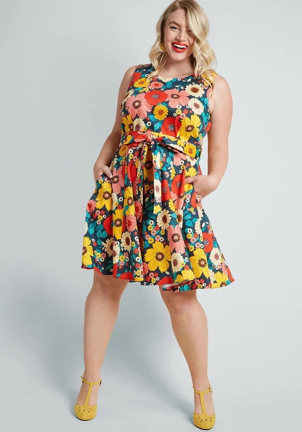 10056570 hour by flower dress multi PLUS SIZE01
