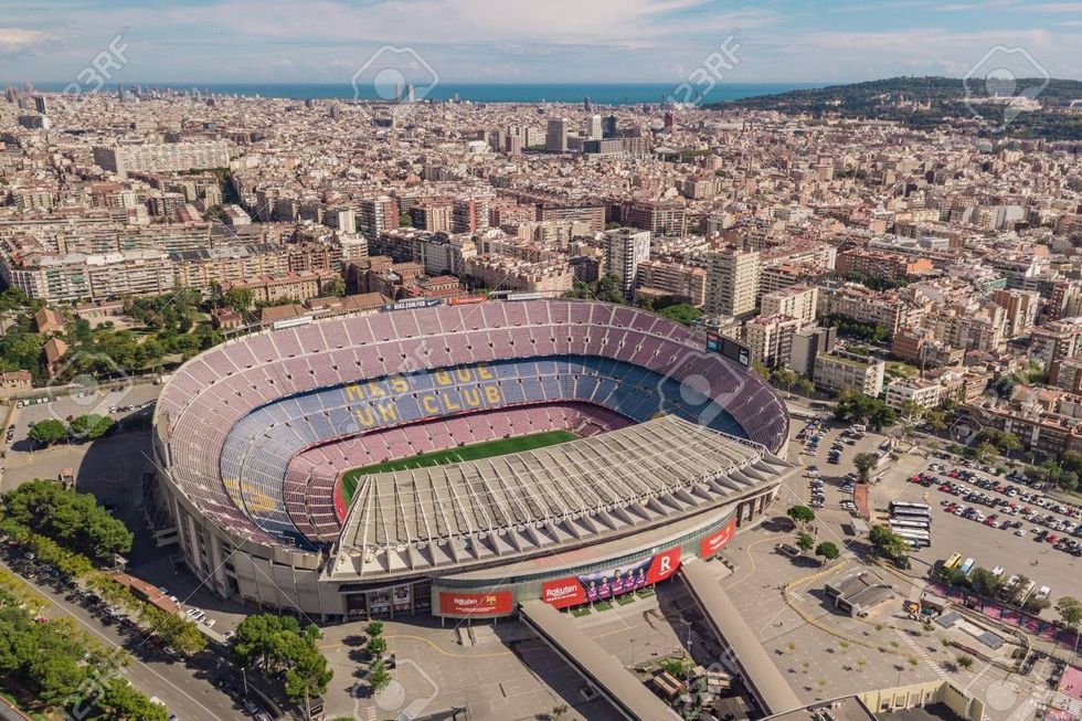 127149954 aerial view of camp nou home stadium of fc barcelona