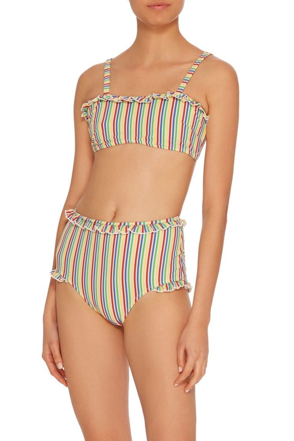 1524075636 large solid striped stripe the leslie ruffled high waist bikini botom