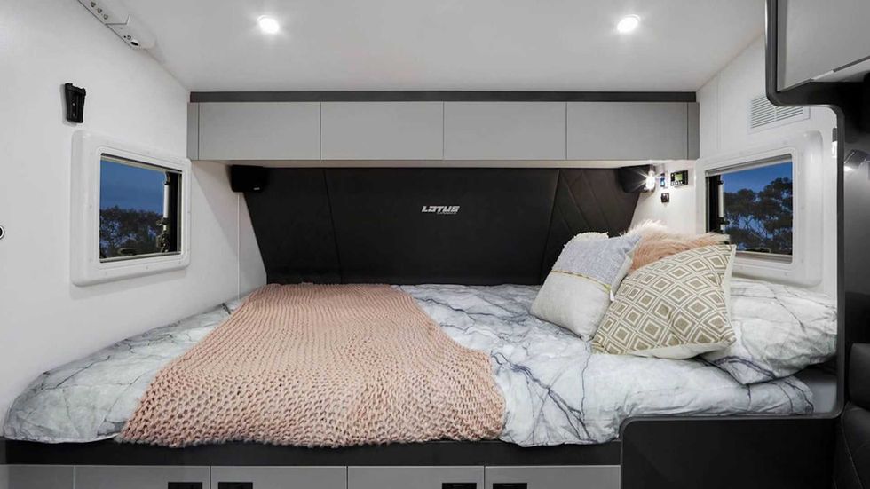 2020 lotus caravans off grid king size bed