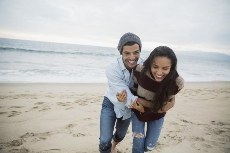 217719 Playful couple