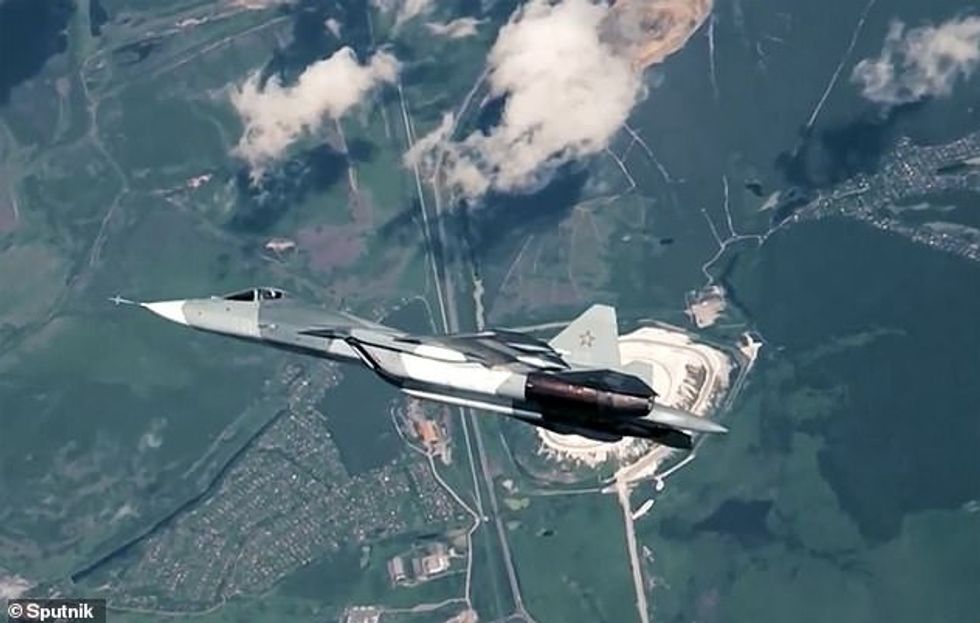 22620690 7824243 Su 57 at the MAKS 2019 show File image The emergency escape syst a 20 1577182983774