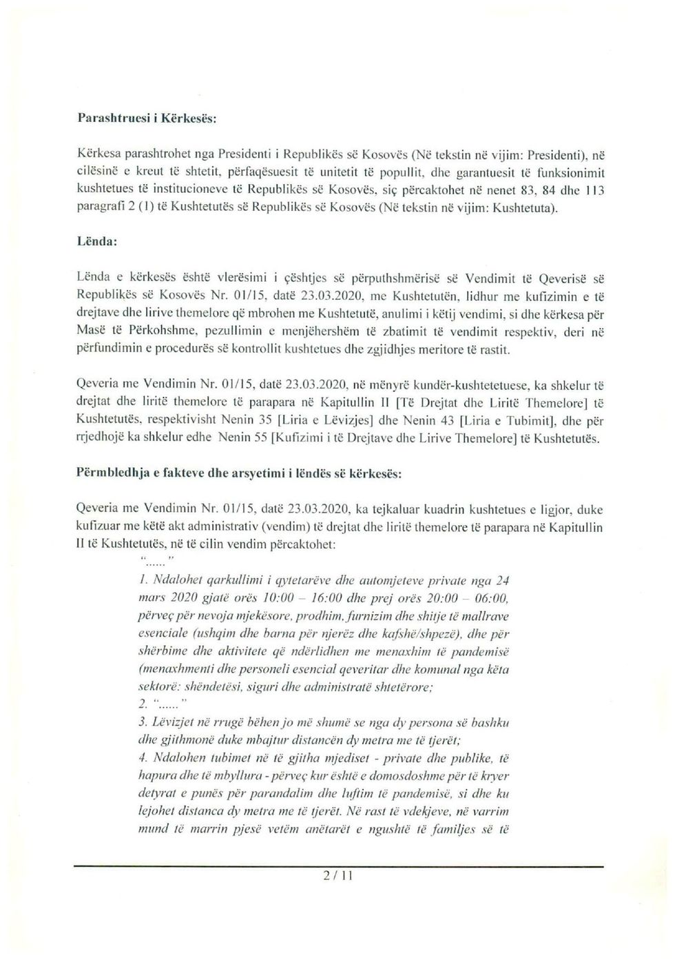 332 Kerkese Gjykates Kushtetuese te Republikese se Kosoves page 0002