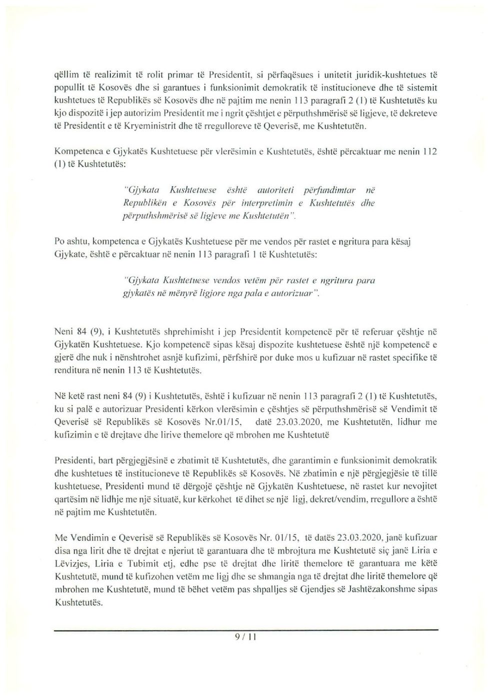 332 Kerkese Gjykates Kushtetuese te Republikese se Kosoves page 0009