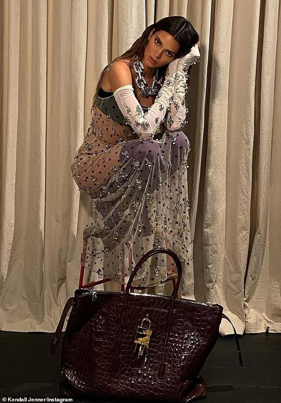 34480510 8848613 Sheer wonder Kendall Jenner modeled evening wear making a dazzli a 66 1602872977068