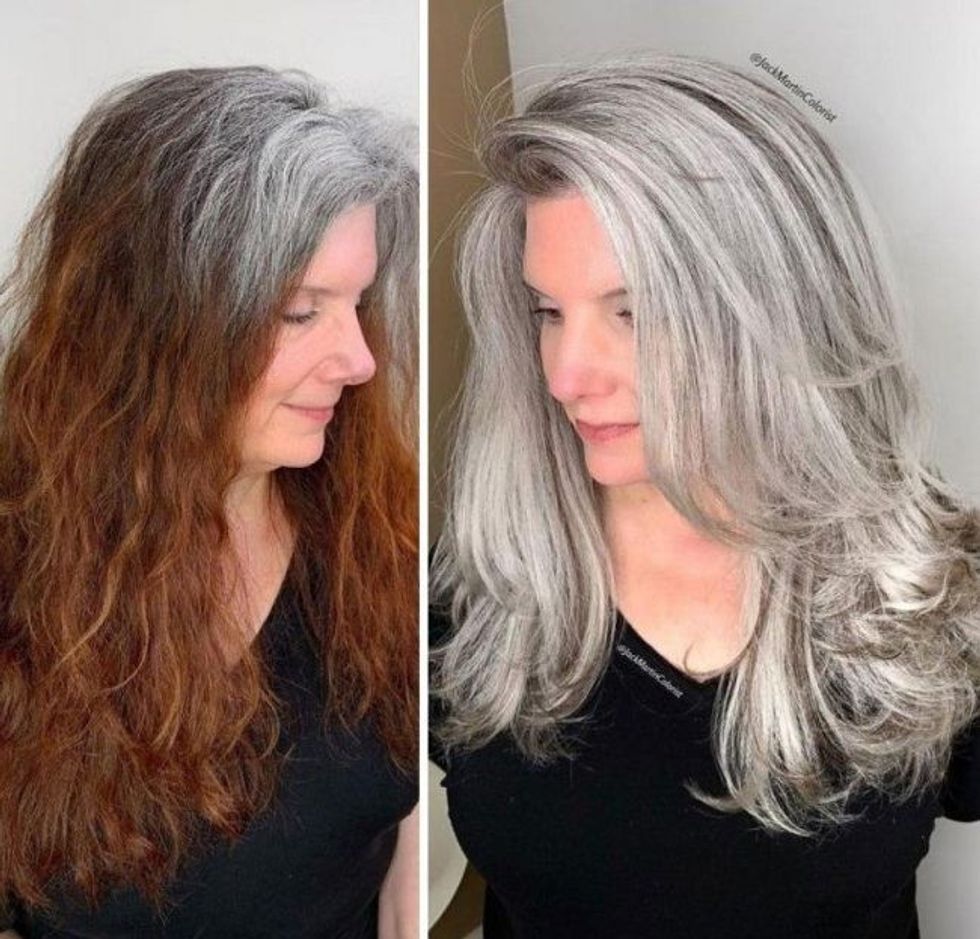 40 women that embraced their grey roots and look stunning30 1