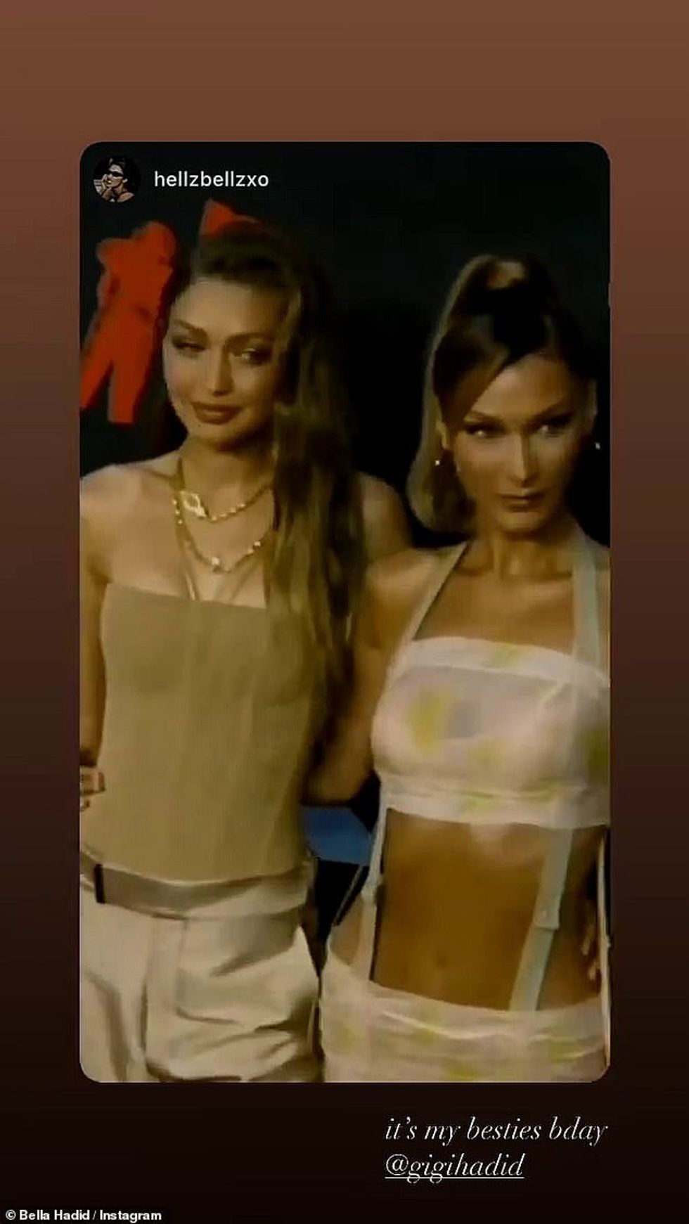 42131860 9504559 Bestie Her model sister Bella also laid on the love as she shar a 1 1619193896205