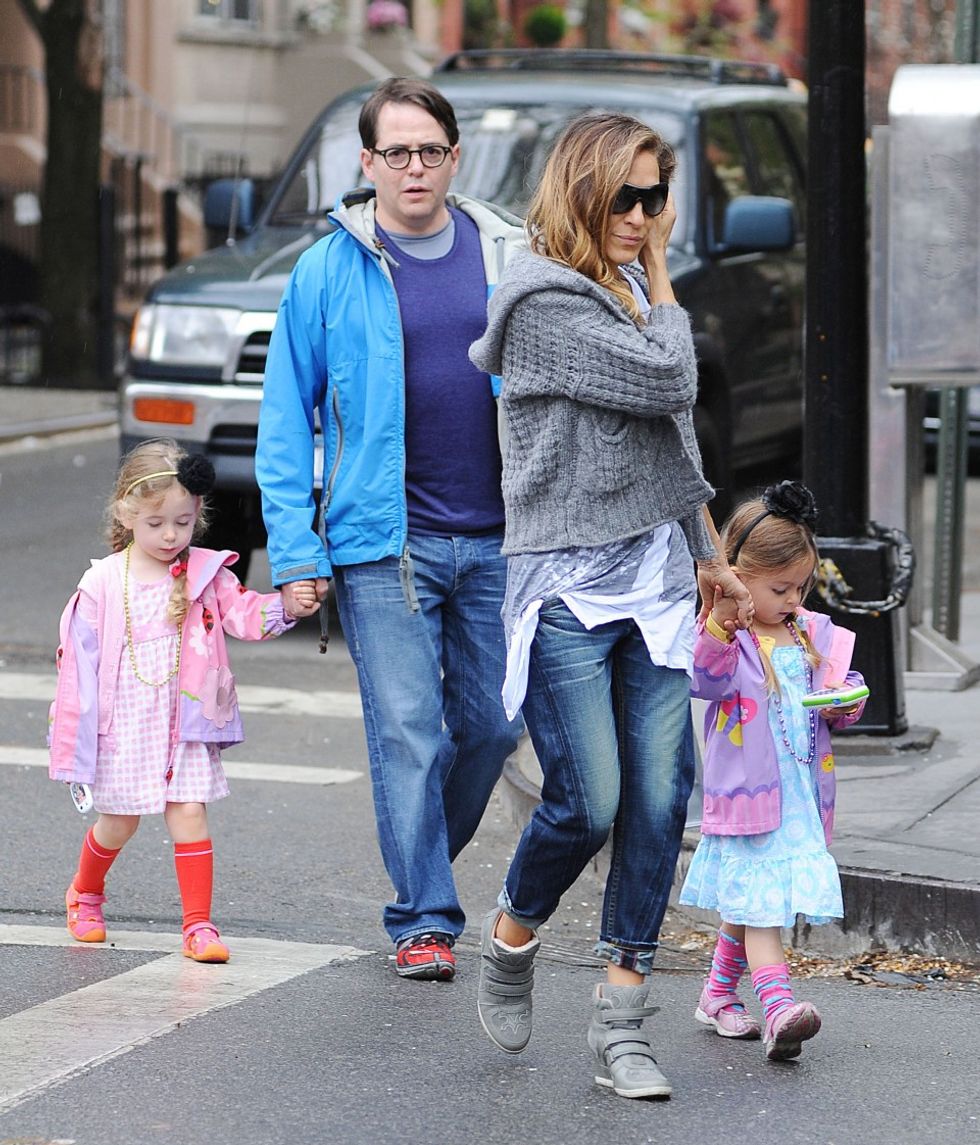 51082660 'Sex And The City' actress Sarah Jessica Parker and her husband Matthew Broderick take their son James and their twins Marion & Tabitha to school in New York City, New York on April 29, 2013. FameFlynet, Inc - Beverly Hills, CA, USA - +1 (818) 307-4813