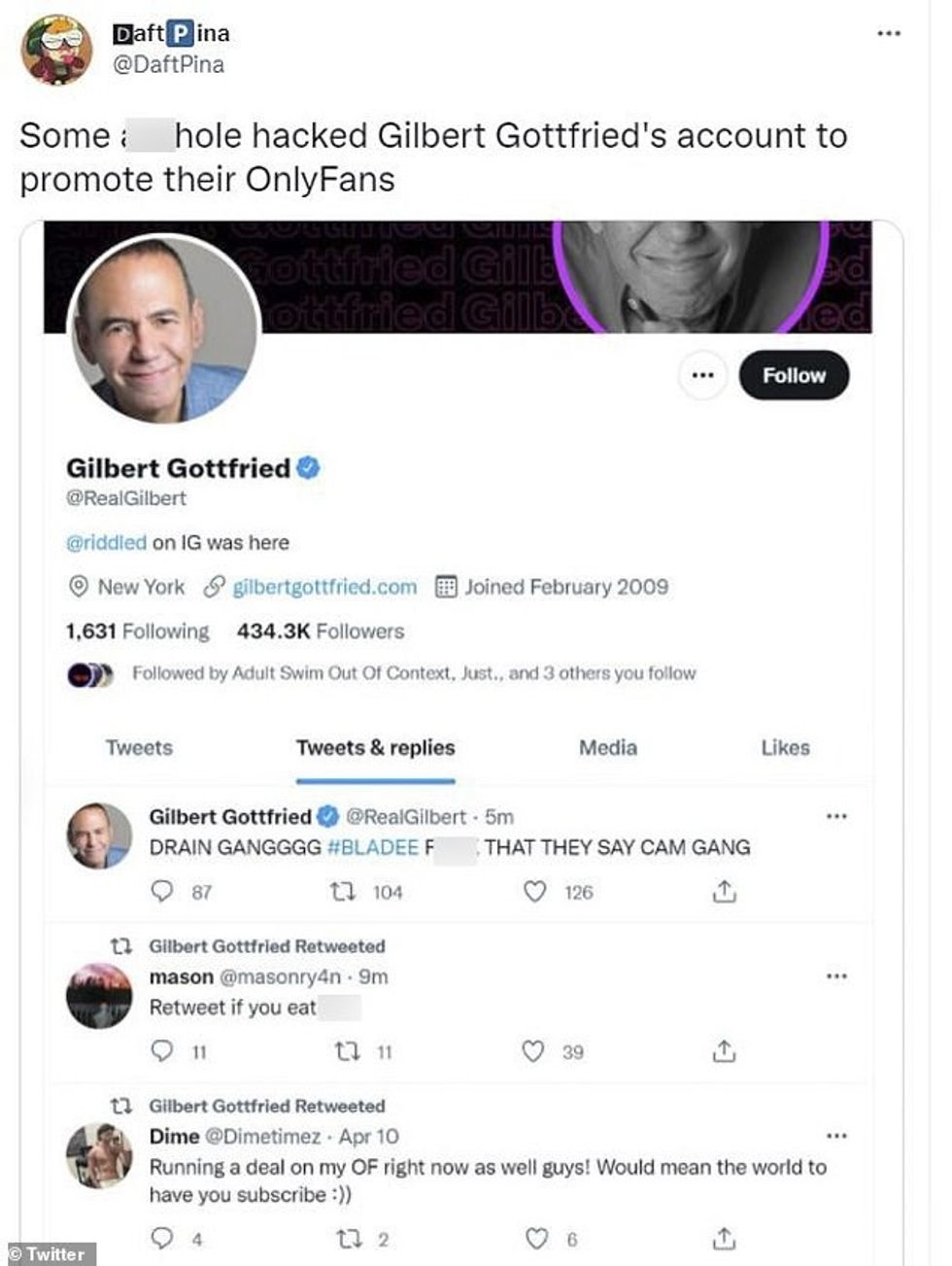 56543111 10713301 Hacked tweets The comedian s family announced he passed on Tuesd a 1 1649809076190