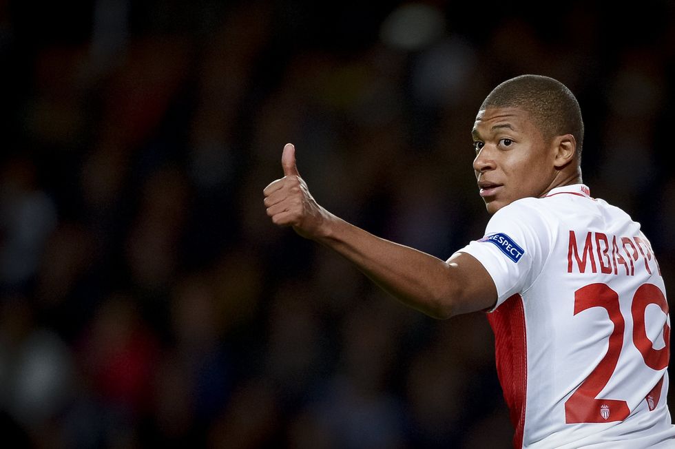 678277784 kylian mbappe of as monaco gestures during the uefa