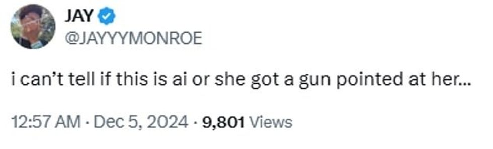 92885041 14166427 I can t tell if this is ai or she got a gun pointed at her one a 1 1733509676427