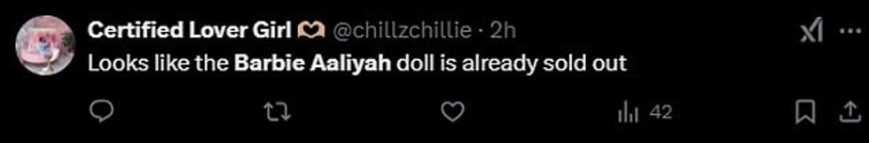 94187227 14293901 Another wrote Looks like the Barbie Aaliyah doll is already sold a 17 1737065875345