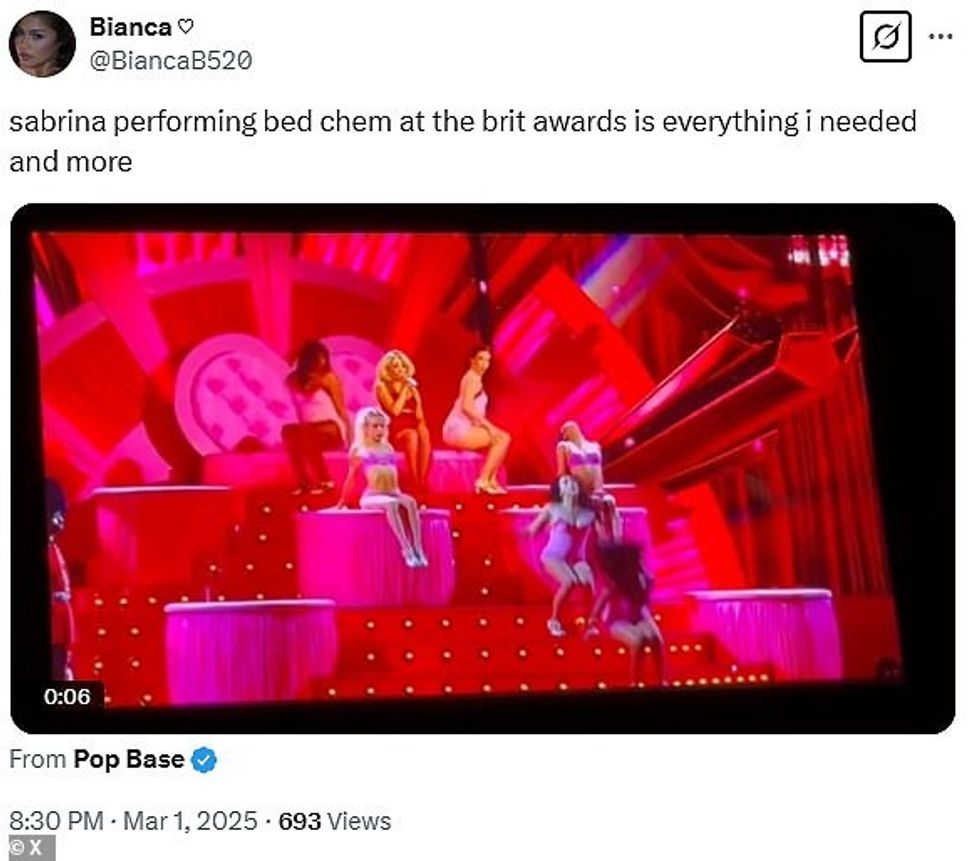 95729561 14451059 Fans quipped Sabrina Carpenter doing Bed Chem pre watershed The a 9 1740885001614