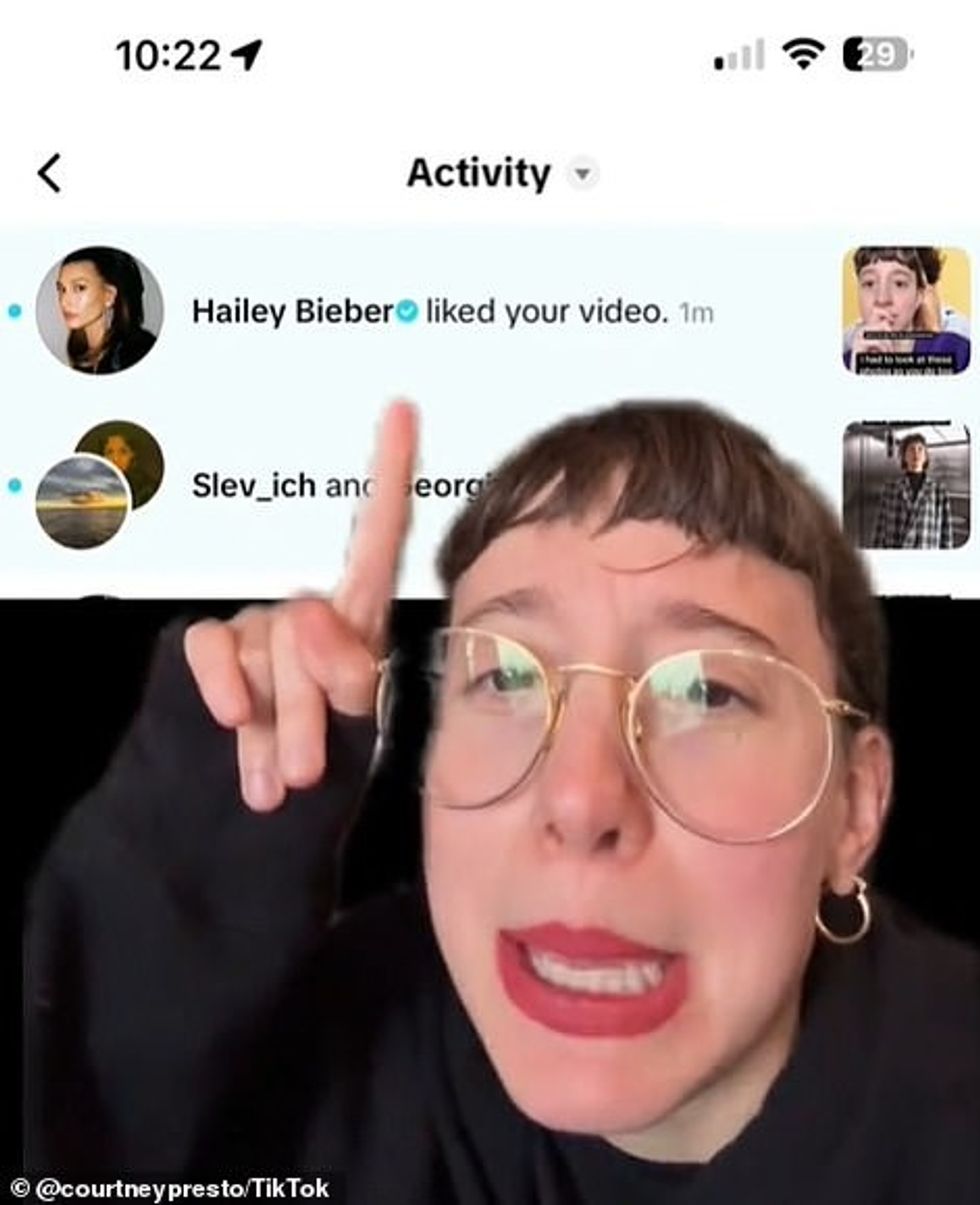 95953877 14479783 TikTok user courtneypresto has claimed that Hailey reacted to a a 6 1741560488612