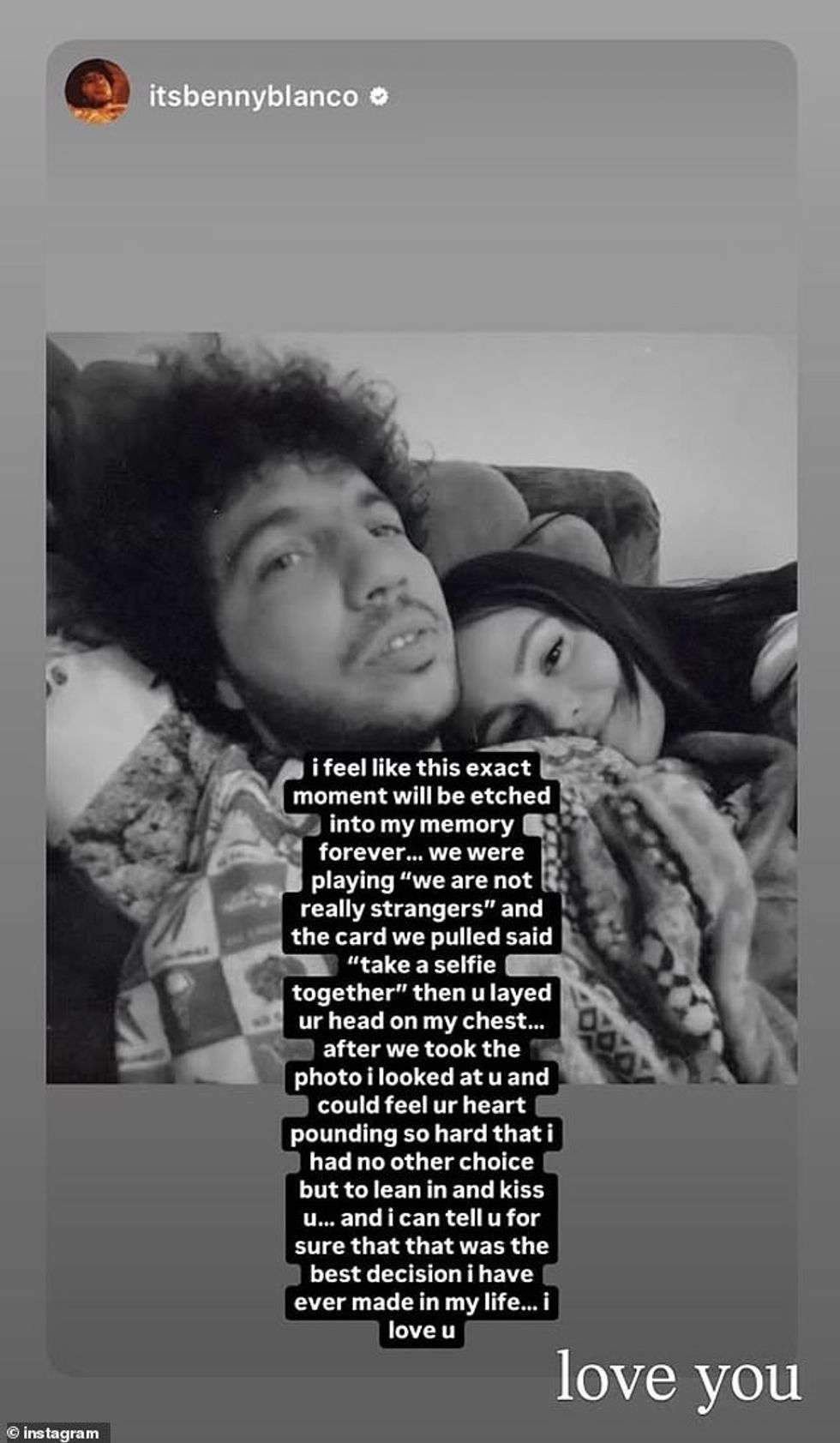 96184963 14497907 Earlier this week Gomez shared a black and white photo with Blan a 109 1741935908451