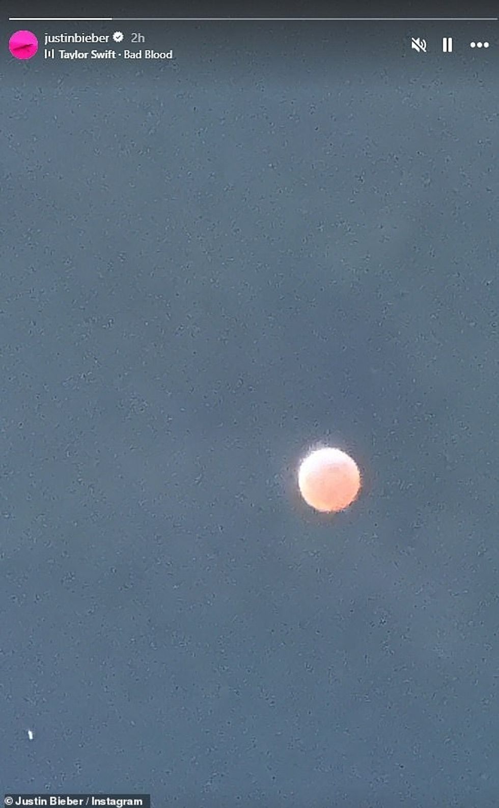 96203377 0 Bieber 31 shared a photo of the striking blood moon lunar eclips a 9 1741970570166