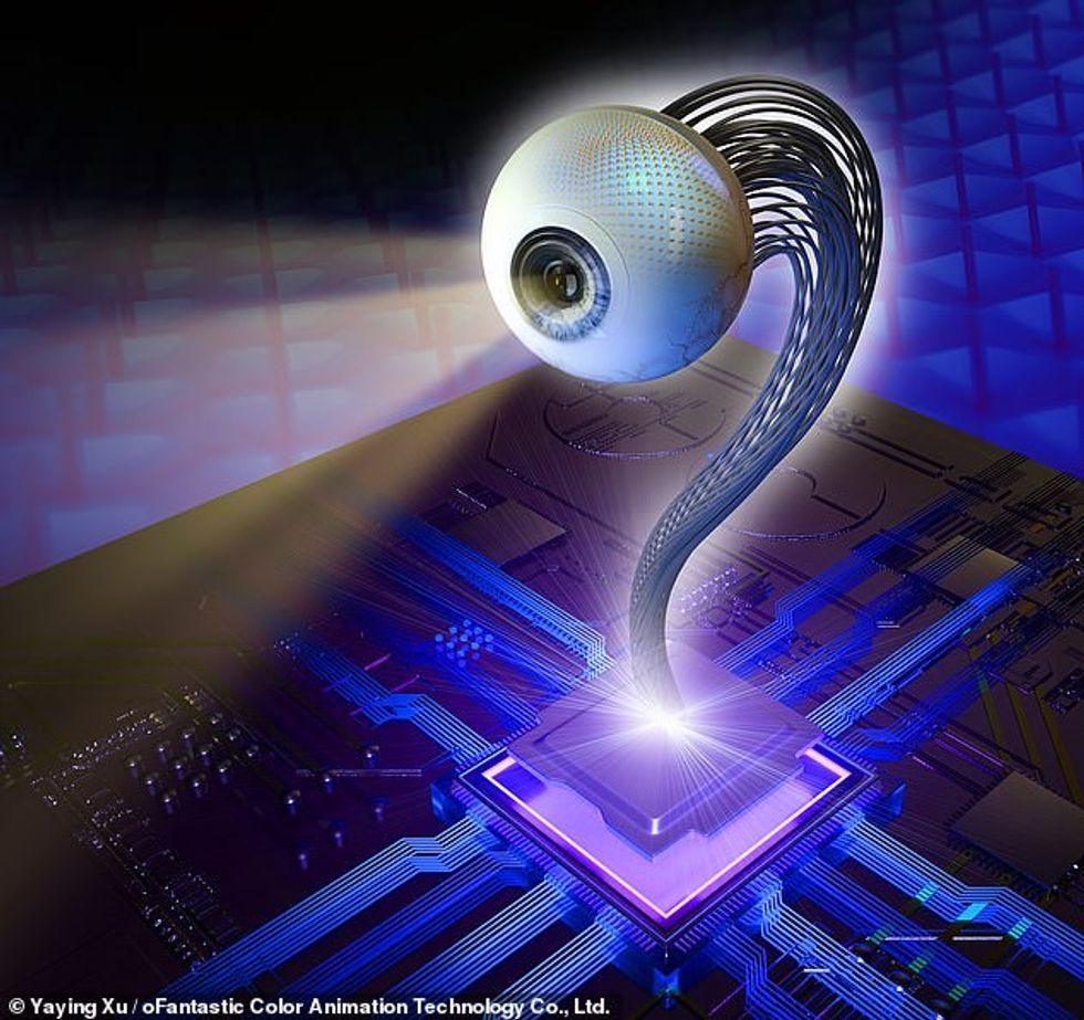 A bionic eye (pictured in this artist's impression) that is as sensitive as the human retina could give millions of people the chance to see again — and will be available in just five years