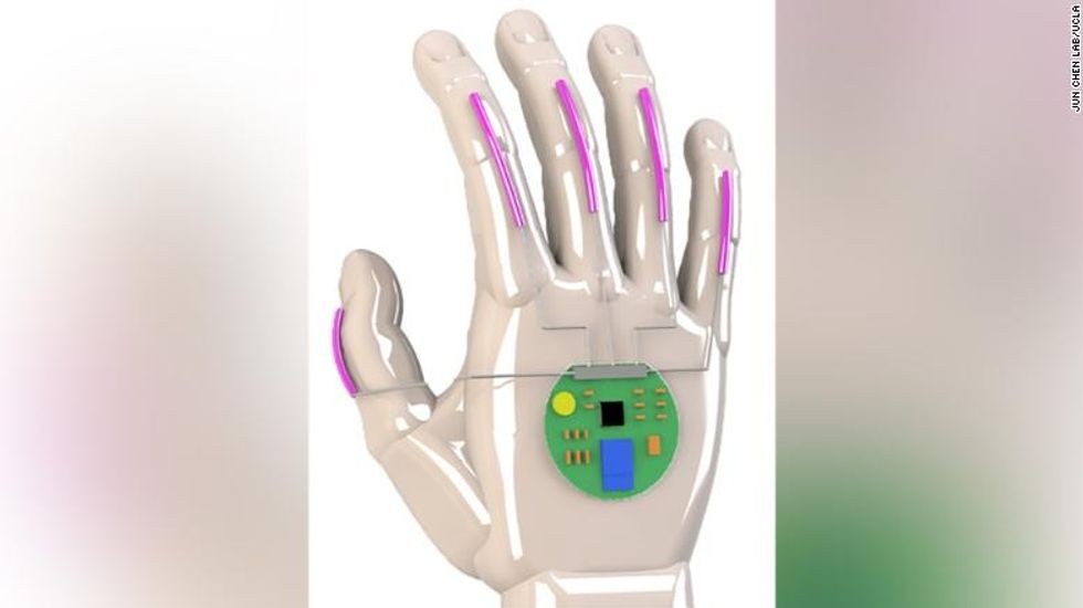 A digital rendering of the glove.