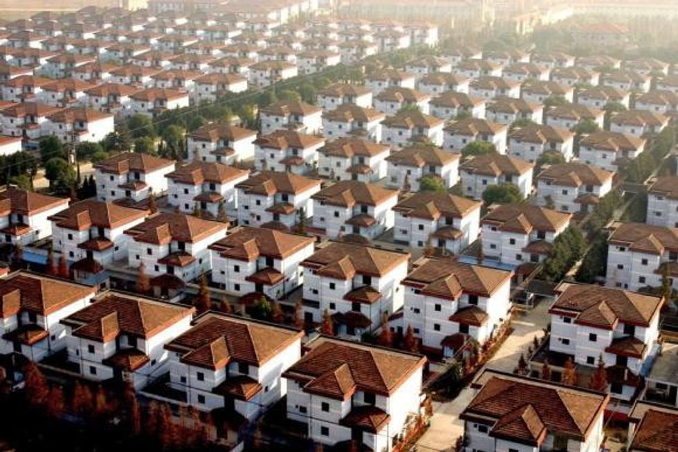A general view of Huaxi Village from the Golden Pagoda 10 December 2004. The