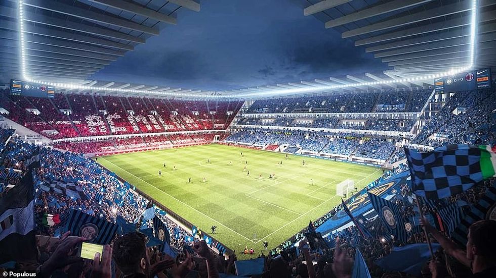 A look at what the inside of The Cathedral would look like, with 60,000 seats and modern facilities for every supporter