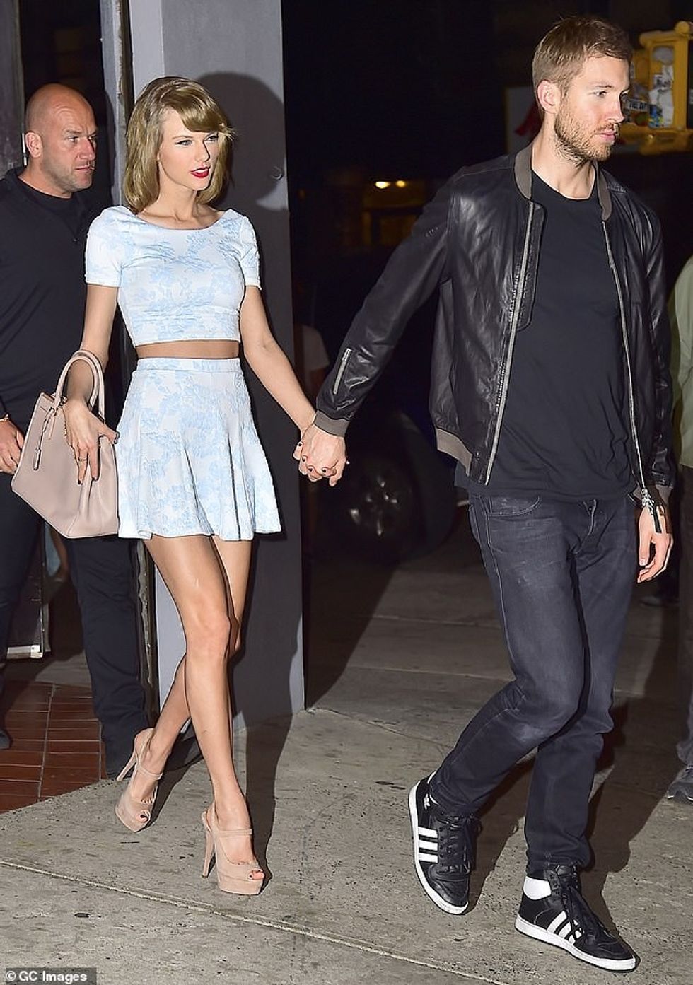 A source told People at the time that the relationship ended because Harris was 'intimidated' by Swift's success; seen in May 2015