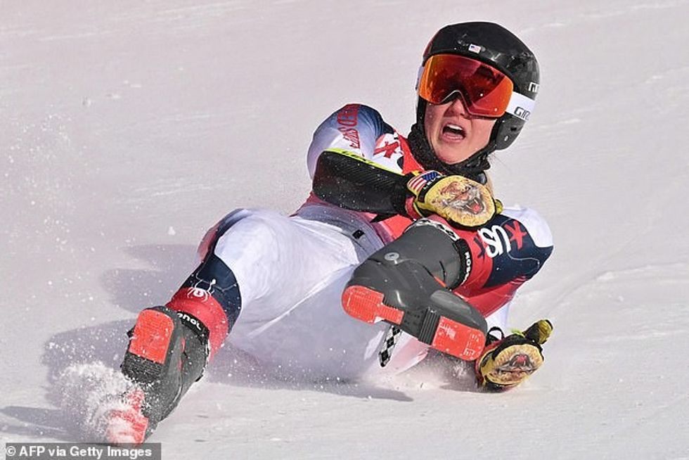 A US team spokesperson said shortly afterwards that O'Brien was 'alert and responsive', despite the serious injury to her left leg