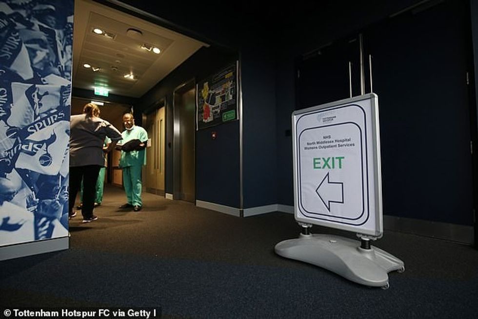 A view from the players tunnel inside the NHS maternity clinic back in April last year