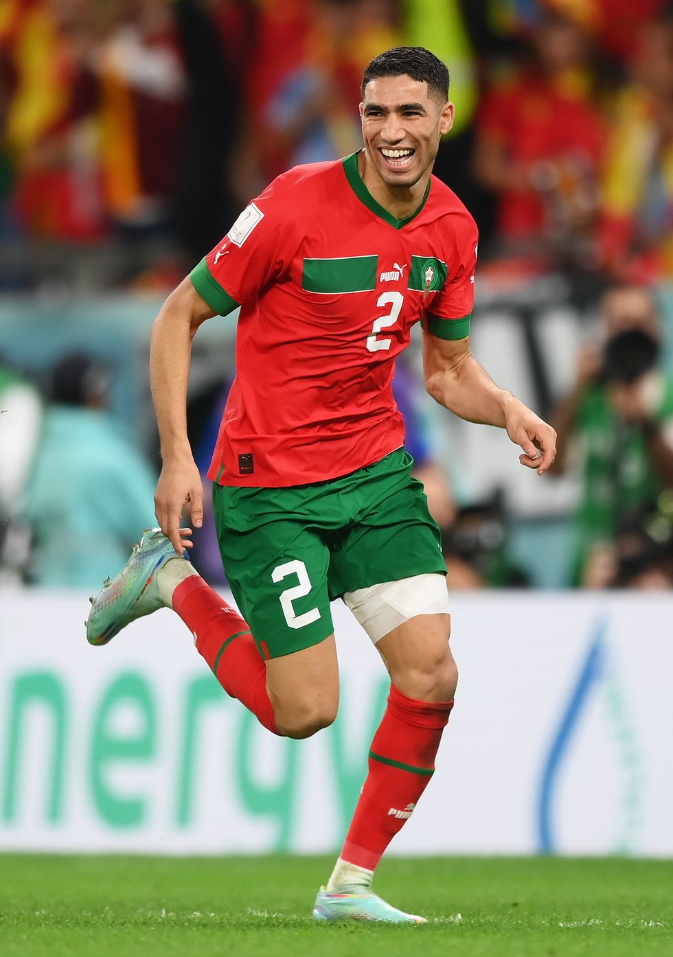 achraf hakimi morocco celebrates scoring 781116555