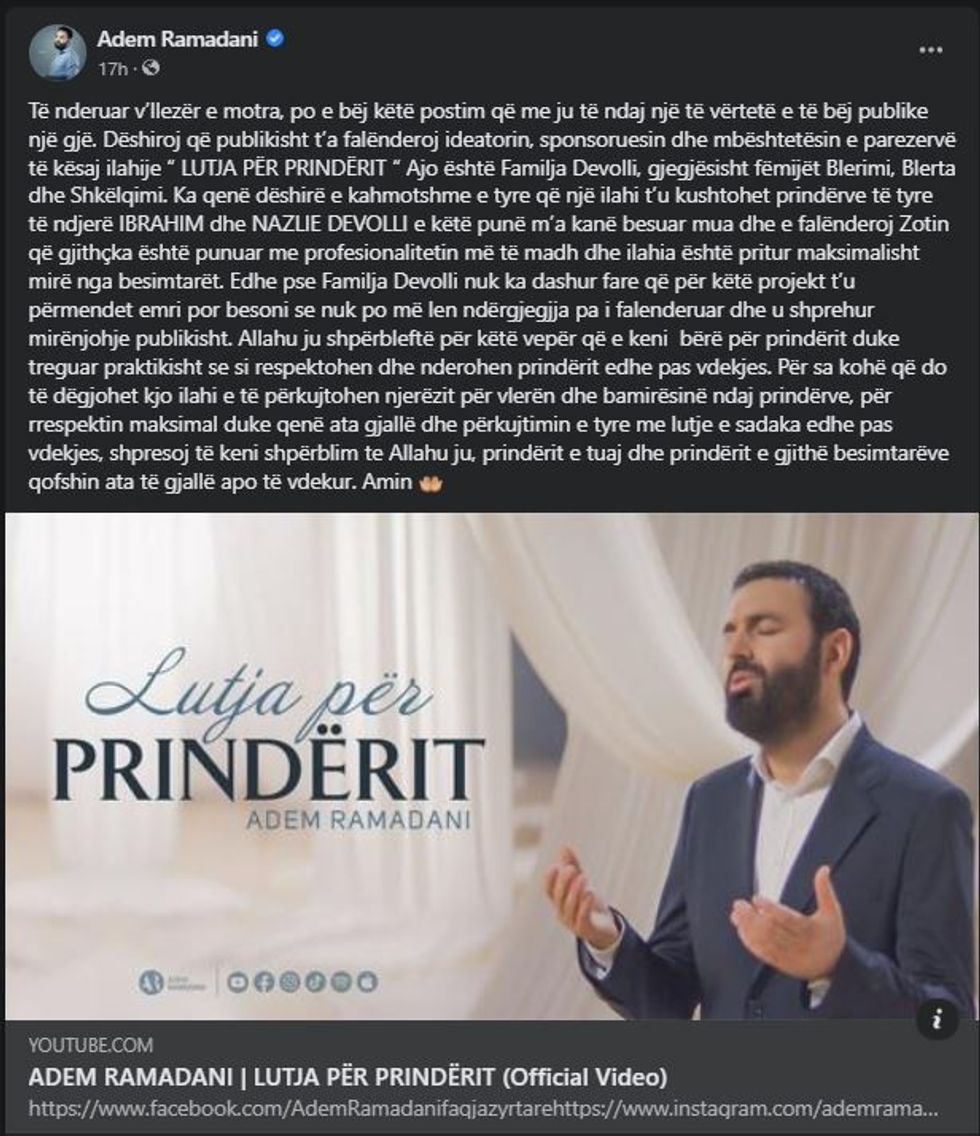 Adem Ramadani statusi