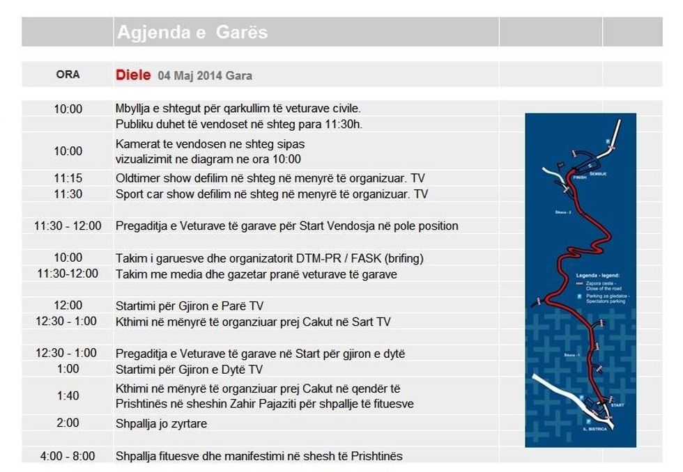 Agjenda e gares