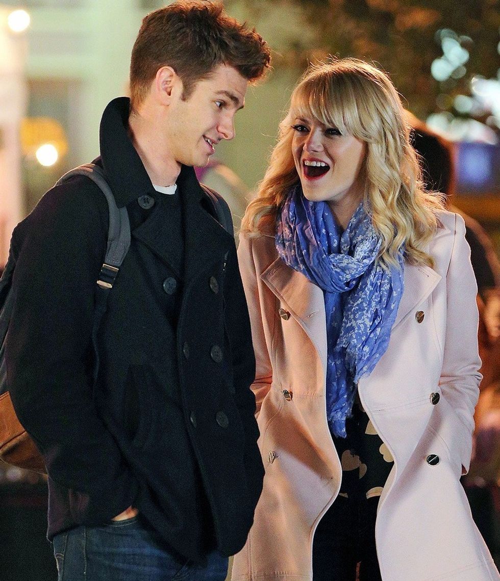 Aktorët gjatë kohës së xhirimit të filmit “Amazing Spider-Man 2”.