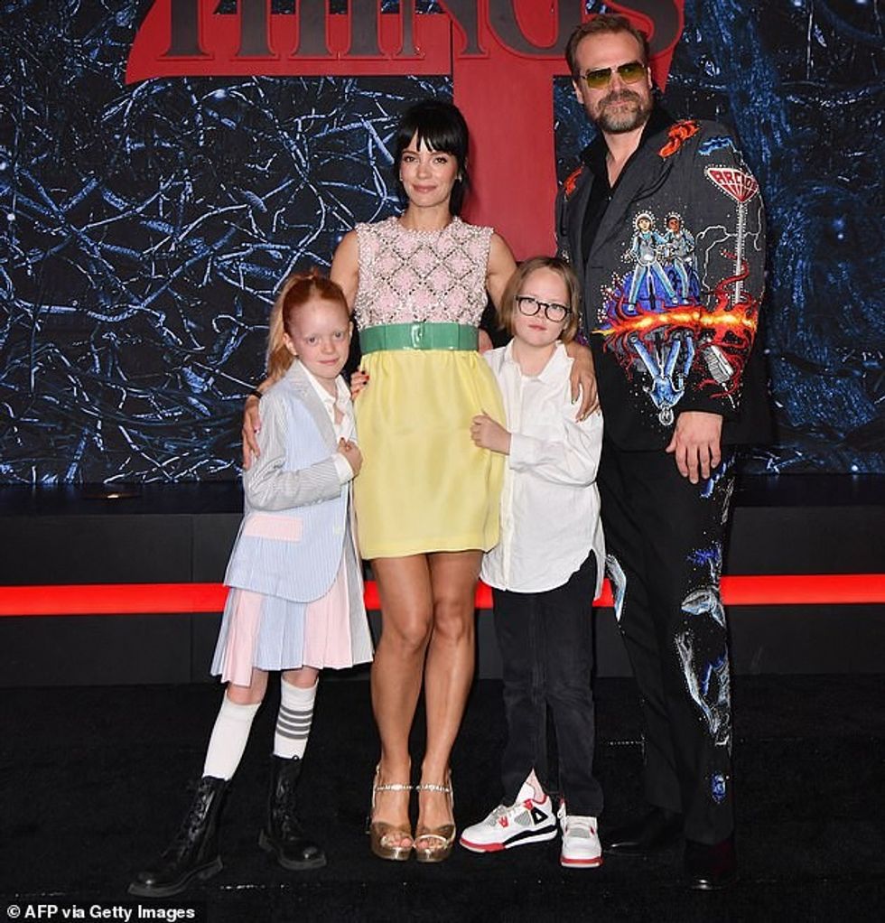 Allen, a mother to daughters Ethel, 12, and Marnie, 11, from her first marriage to builder Sam Cooper (pictured with David Harbour in 2022)