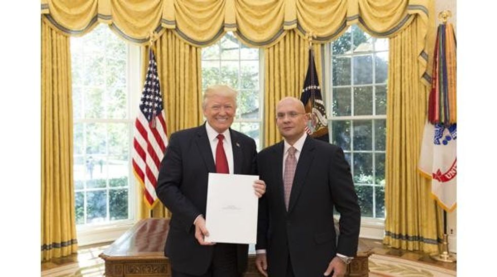 AMBASSADOR PJER SIMUNOVIC PRESENTS CREDENTIALS TO PRESIDENT DONALD J. TRUMP