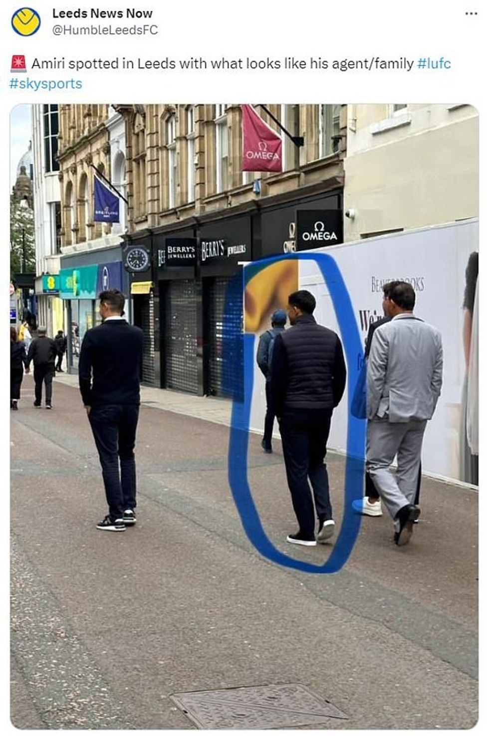 Amiri's u-turn comes after he flew in by private jet to look around the city with his family