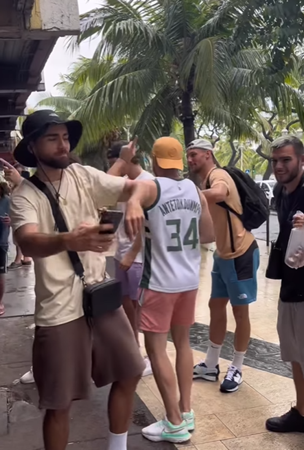 And the players enjoyed their trip away dancing to music performed by buskers