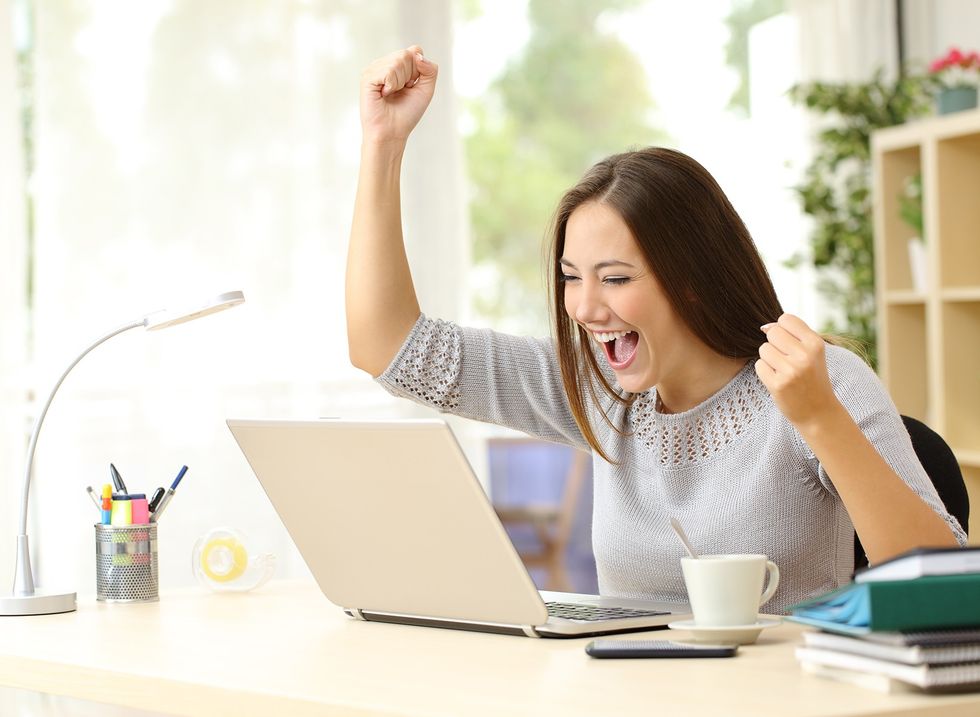 antonio guillem girl winning good news stock photography