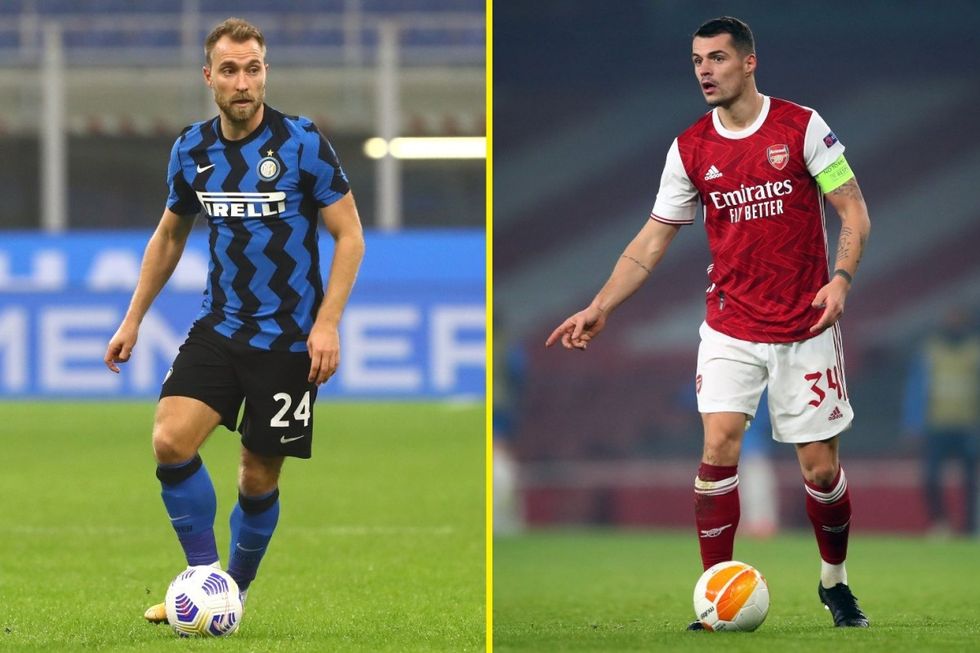 arsenal linked with stunning granit xhaka christian eriksen swap deal less than one year after midfielders tottenham exit