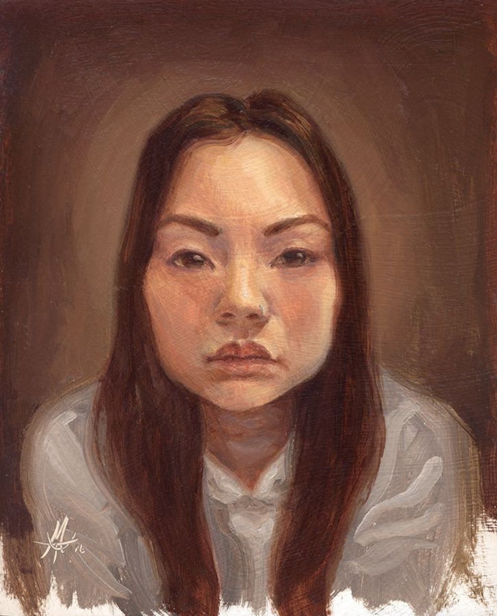 Artistja pikturon modelet pa buzëqeshje dhe që nuk duan të tregojnë emocione foto 2