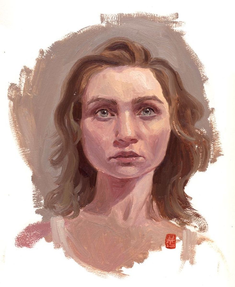 Artistja pikturon modelet pa buzëqeshje dhe që nuk duan të tregojnë emocione foto 3