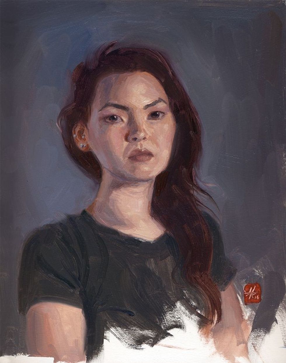 Artistja pikturon modelet pa buzëqeshje dhe që nuk duan të tregojnë emocione foto 6