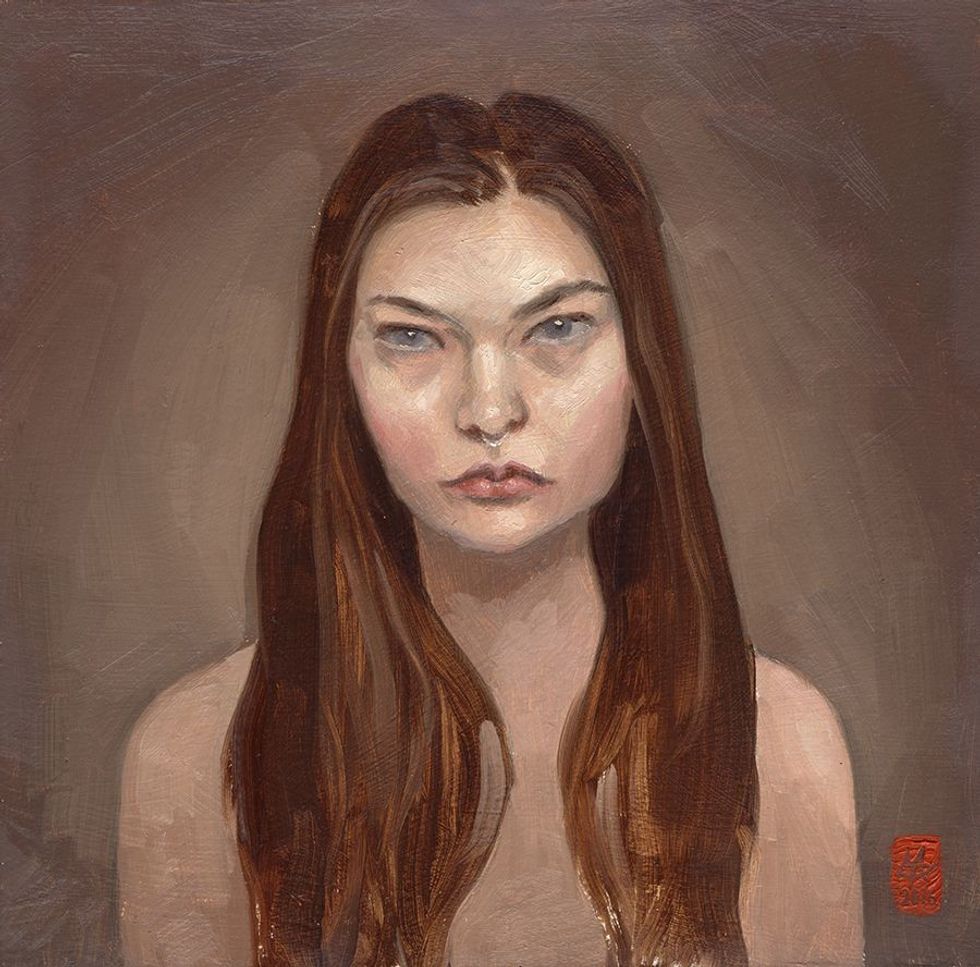 Artistja pikturon modelet pa buzëqeshje dhe që nuk duan të tregojnë emocione foto 7